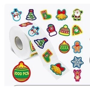 New 1000 PCS Christmas Stickers, 12 Designs Sparkling & Elegant Labels Self Adhe
